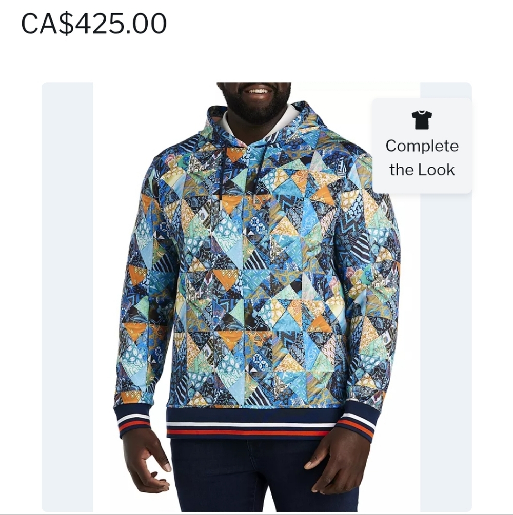ROBERT GRAHAM Men's Contemporary Pullover Hoodie Size XL Multicolor Broken Tile - Picture 13 of 13